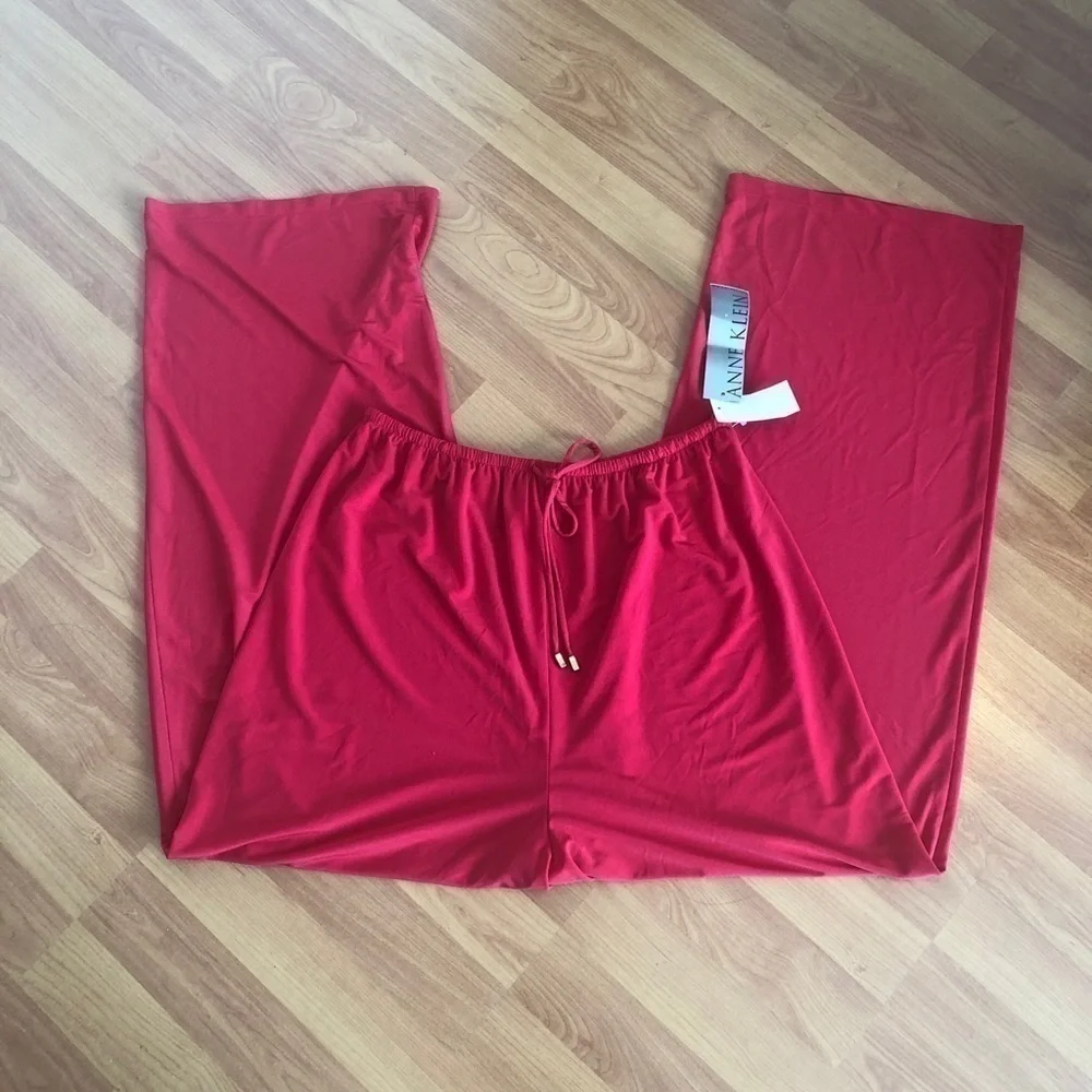 NWT Anne Klein Red Beach Coverup pants